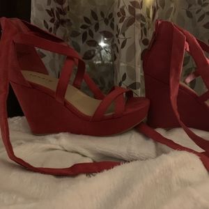 Red Wedge heels